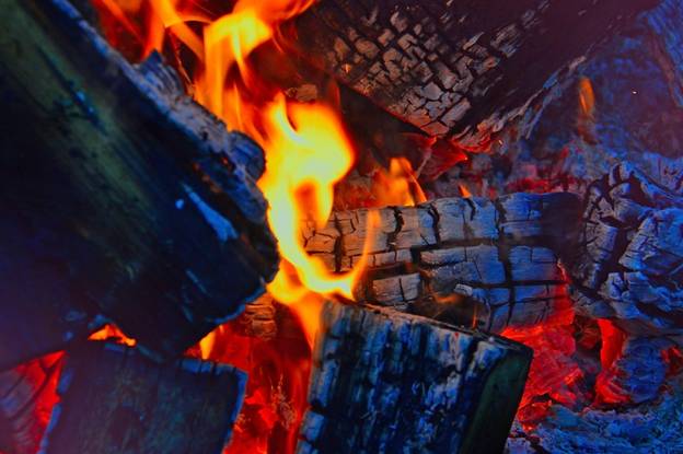 burning firewood