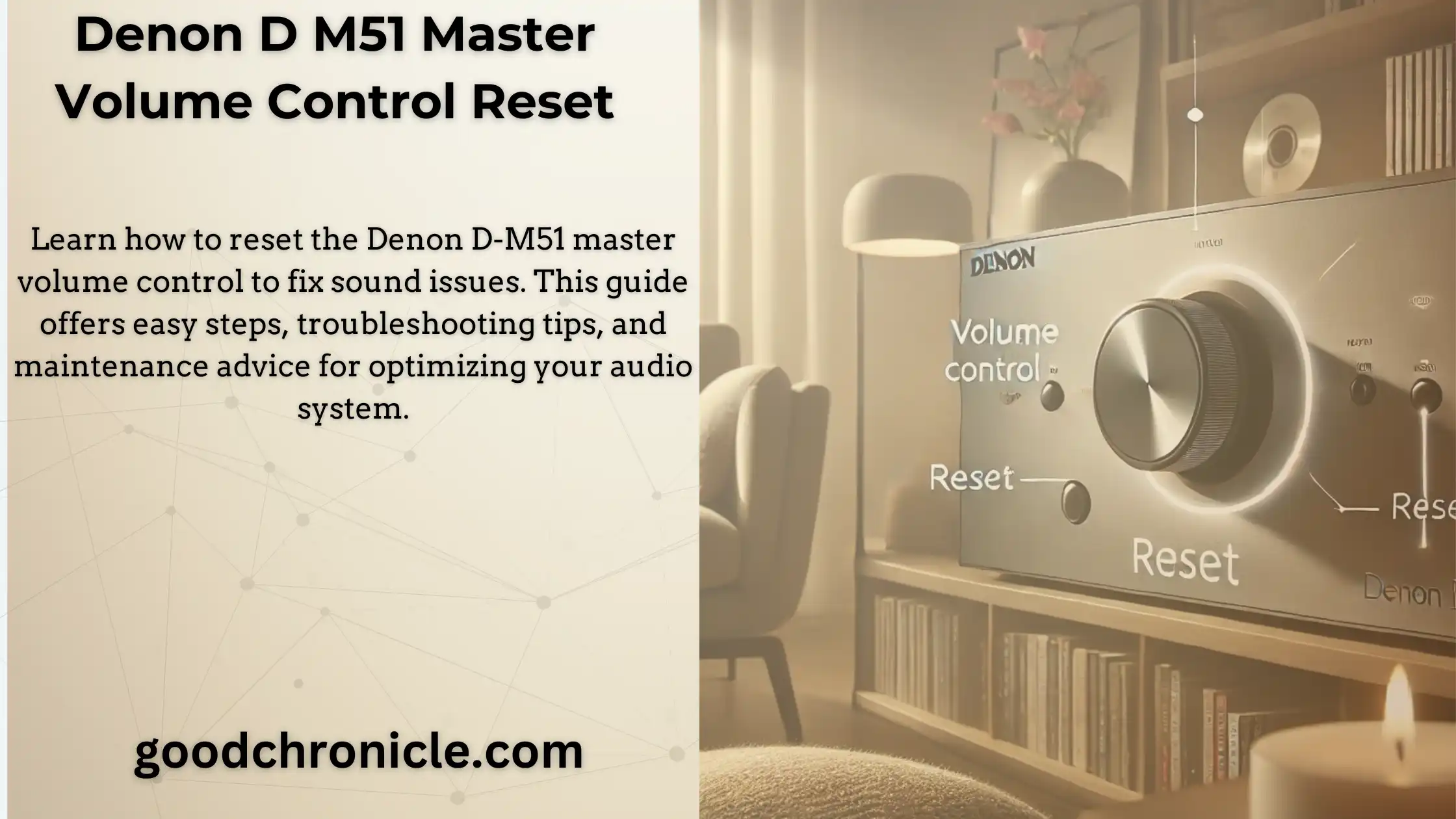 denon d m51 master volume control reset