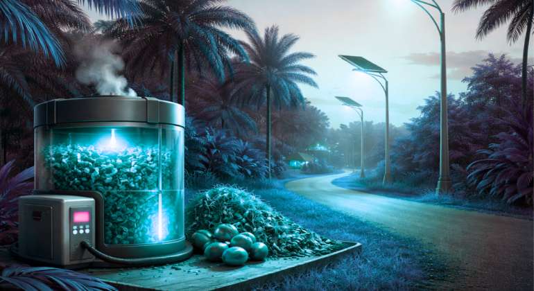 Oil Palm Waste Street Lamps