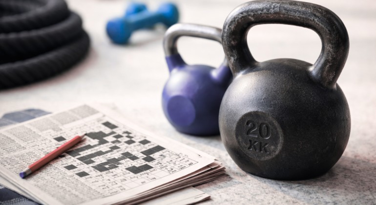 fitness items for swinging crossword clue